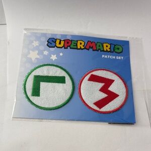 Super Mario Patch Set - Red & Green Embroidered Circles